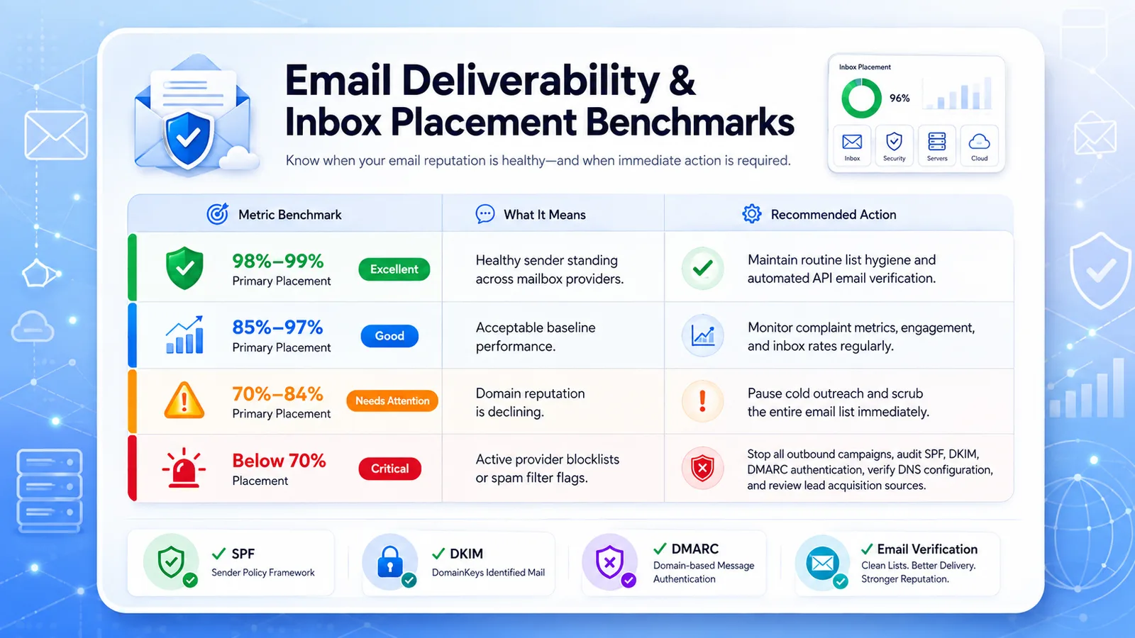 Email Deliverability and inbox placement benchmark